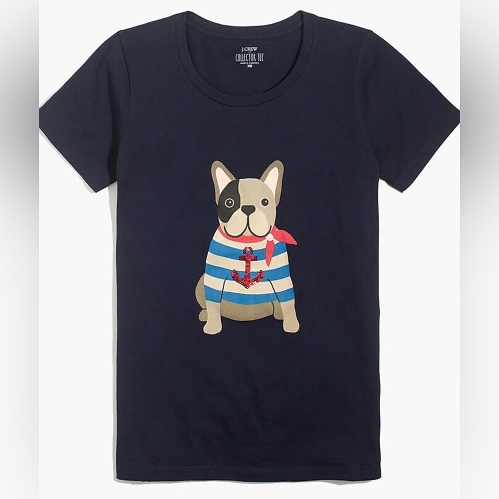 J.Crew • Dog Sailor Graphic Tee • Size M • 100% Cotton